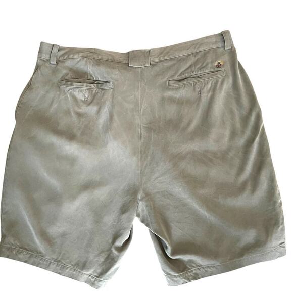 Tommy Bahama Men’s 100% Silk Pleated Shorts Green Size 38 - Picture 2 of 8